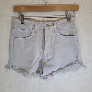 7 for All Mankind Shorts Womens 26 Gray Denim Easy Ruby Cut Off Raw Hem GUC